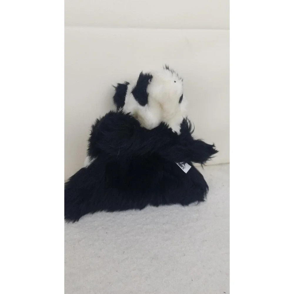 Panda Bear Hand Puppet Black White Brown Eyes VTG Pluti GDR‎